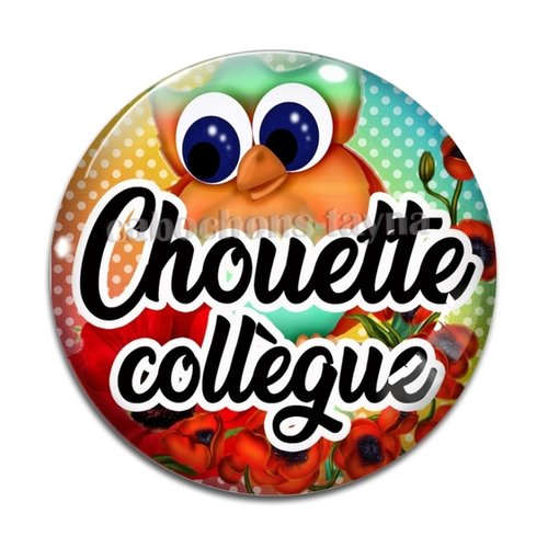 Cabochon chouette collègue, cabochon résine, verre rond différente taille