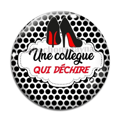Cabochon collègue qui déchire, cabochon résine, verre rond différente taille