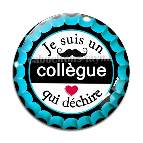 Cabochon un collègue qui déchire, cabochon résine, verre rond différente taille