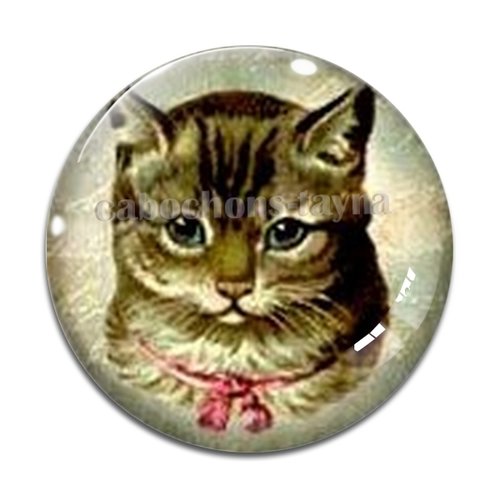 Cabochon chat, en résine ou en verre différente taille
