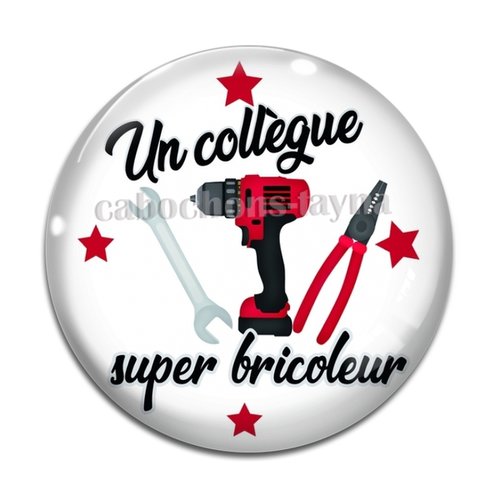 Cabochon un collègue super bricoleur, en résine ou en verre différente taille