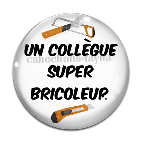 Cabochon un collègue super bricoleur, en résine ou en verre différente taille