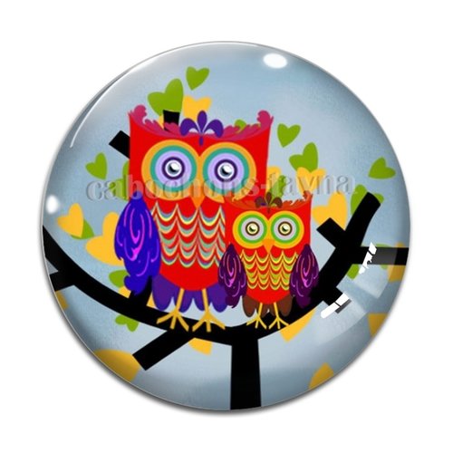 Cabochon hibou, en résine ou en verre différente taille