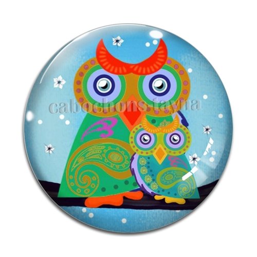 Cabochon hibou, en résine ou en verre différente taille