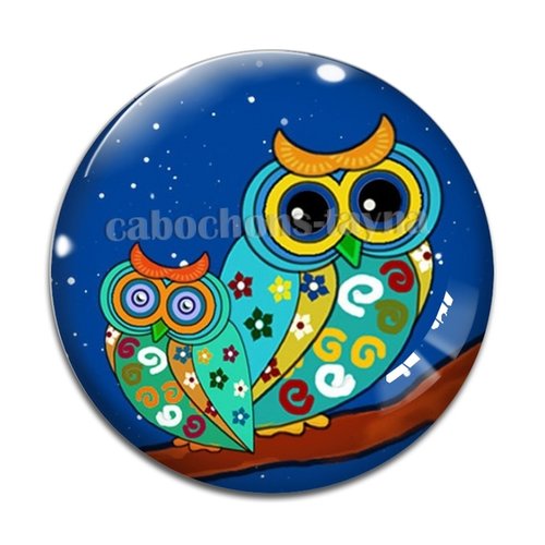 Cabochon hibou, en résine ou en verre différente taille