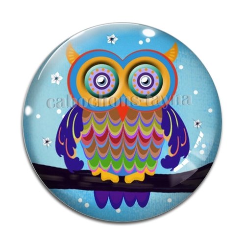 Cabochon hibou, en résine ou en verre différente taille