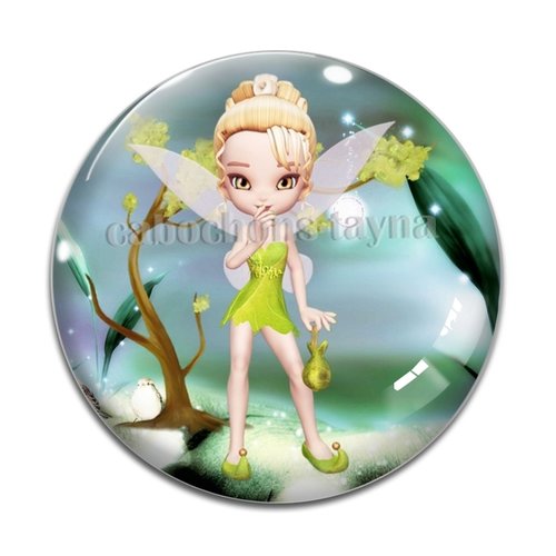 Cabochon fée, cabochon résine, verre rond différente taille