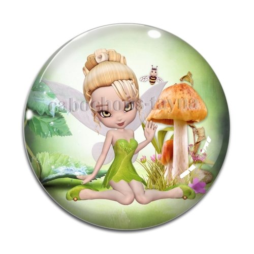 Cabochon fée, cabochon résine, verre rond différente taille