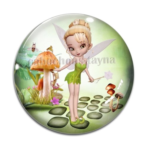 Cabochon fée, cabochon résine, verre rond différente taille