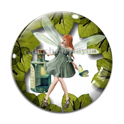 Cabochon fée, cabochon résine, verre rond différente taille