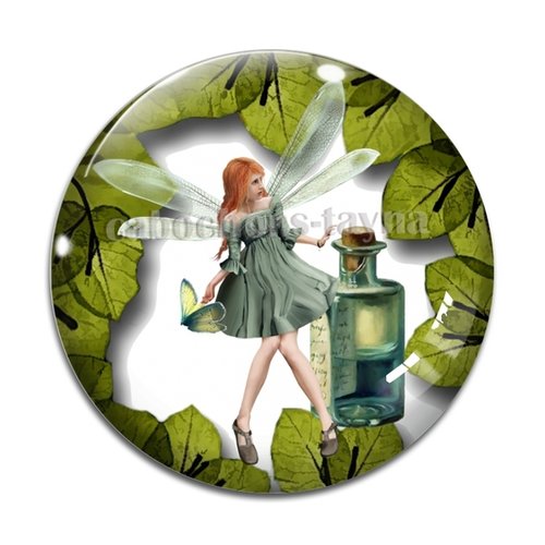 Cabochon fée, cabochon résine, verre rond différente taille