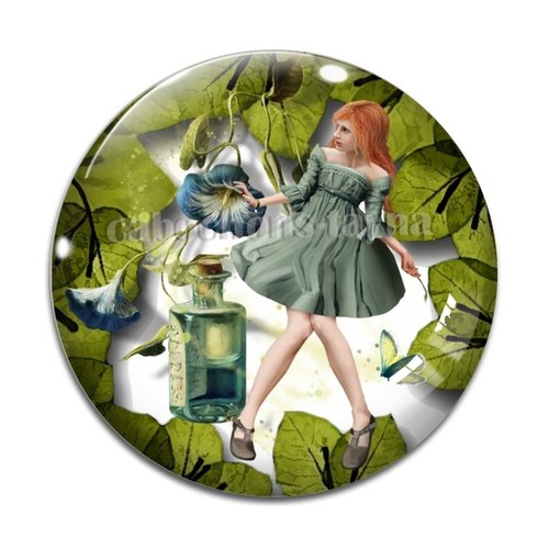 Cabochon fée, cabochon résine, verre rond différente taille