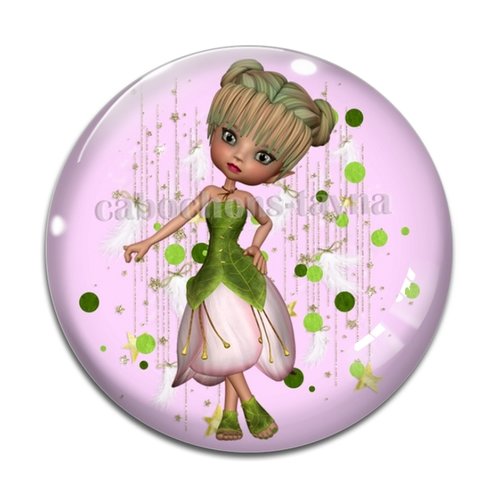 Cabochon fée, cabochon résine, verre rond différente taille