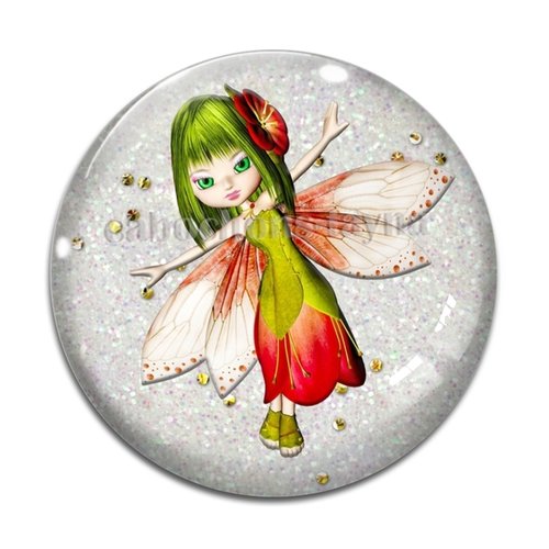 Cabochon fée, cabochon résine, verre rond différente taille