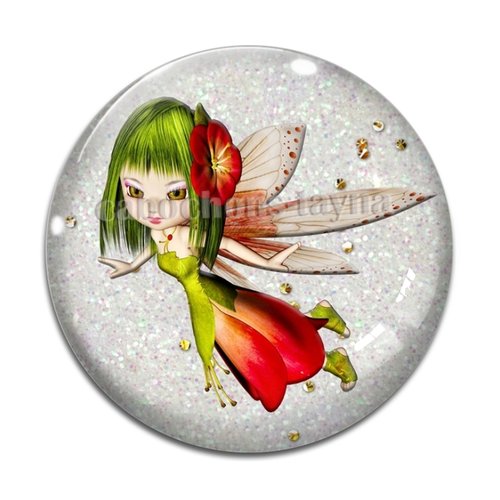 Cabochon fée, cabochon résine, verre rond différente taille