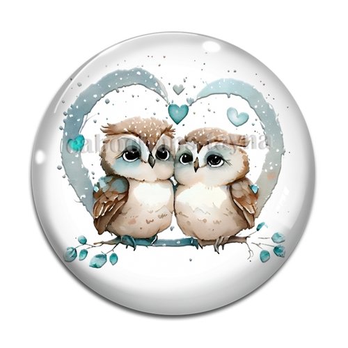 Cabochon chouette, en résine ou en verre différente taille