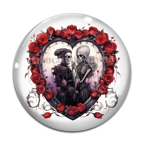 Cabochon couple gothique, cabochon résine - ou verre rond différente taille