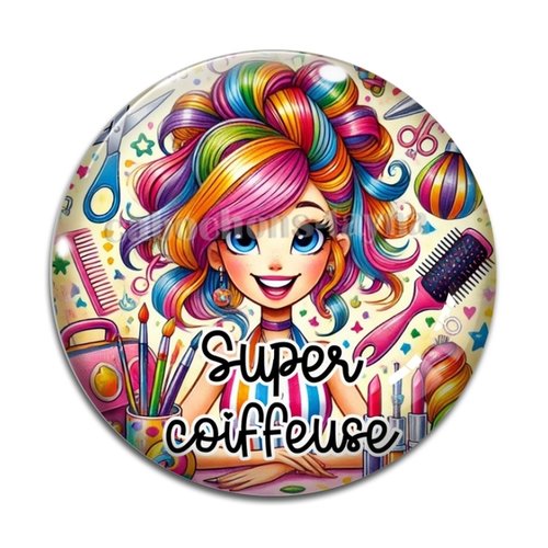 Cabochon super coiffeuse, cabochon résine - ou verre rond différente taille