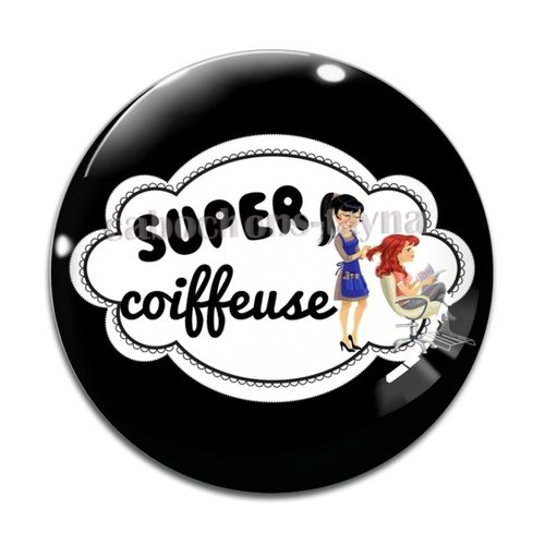 Cabochon super coiffeuse, cabochon résine - ou verre rond différente taille