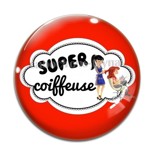Cabochon super coiffeuse, cabochon résine - ou verre rond différente taille