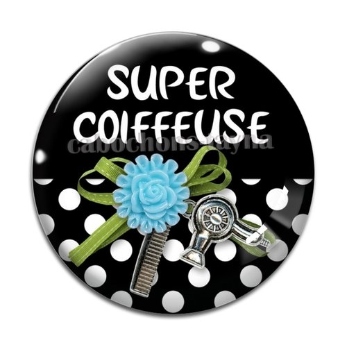 Cabochon super coiffeuse, cabochon résine - ou verre rond différente taille