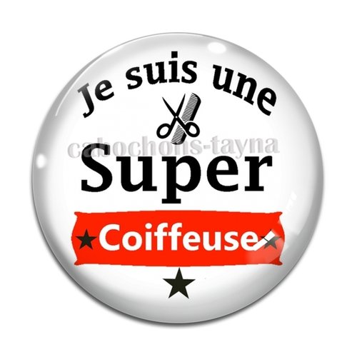 Cabochon super coiffeuse, cabochon résine - ou verre rond différente taille