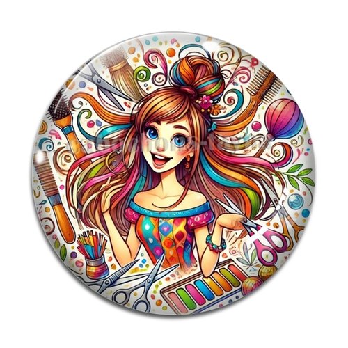 Cabochon coiffeuse, cabochon résine - ou verre rond différente taille