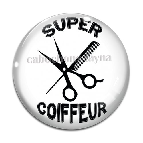 Cabochon super coiffeur, cabochon résine - ou verre rond différente taille