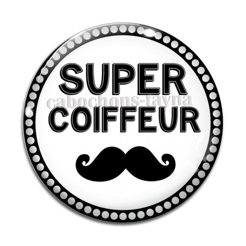 Cabochon super coiffeur, cabochon résine - ou verre rond différente taille