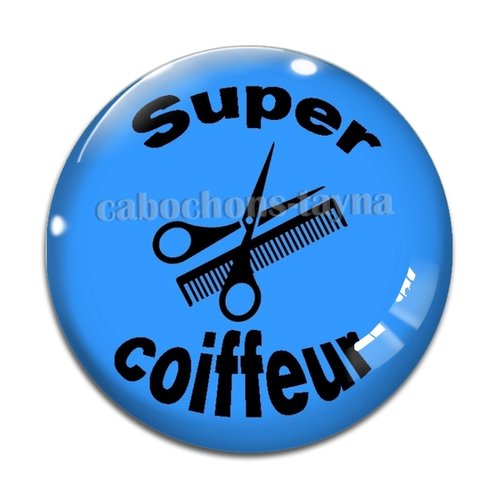 Cabochon super coiffeur, cabochon résine - ou verre rond différente taille