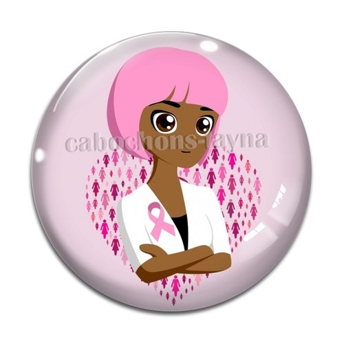Cabochon octobre rose, cabochon résine ou verre rond différente taille
