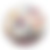 Cabochon chat coeur, cabochon résine ou verre rond différente taille