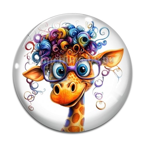 Cabochon girafe, cabochon résine ou verre rond différente taille