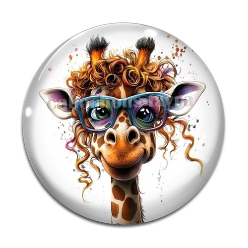 Cabochon girafe, cabochon résine ou verre rond différente taille