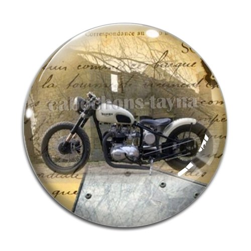 Cabochon moto, résine ou en verre différente taille