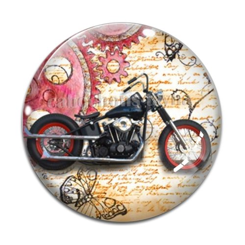 Cabochon moto, résine ou en verre différente taille