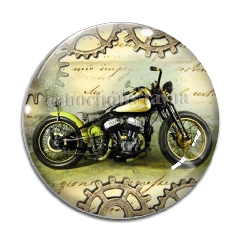 Cabochon moto, résine ou en verre différente taille
