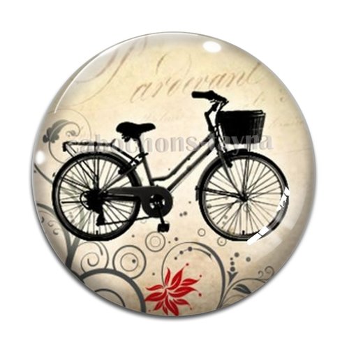 Cabochon vélo, résine ou en verre différente taille