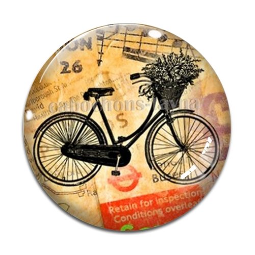Cabochon vélo, résine ou en verre différente taille