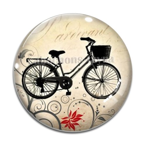 Cabochon vélo, résine ou en verre différente taille