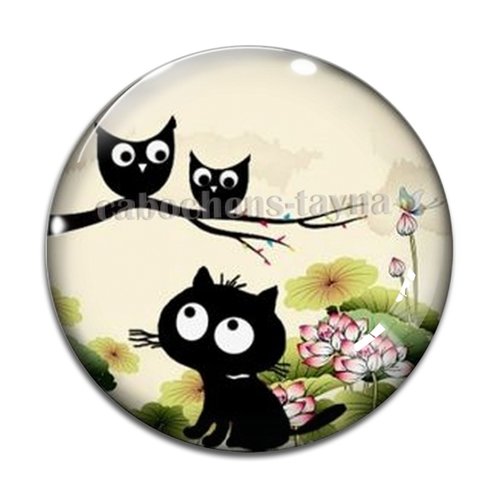 Cabochon chat, en résine ou en verre différente taille