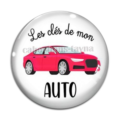 Cabochon la clé de mon auto, en résine ou en verre différente taille