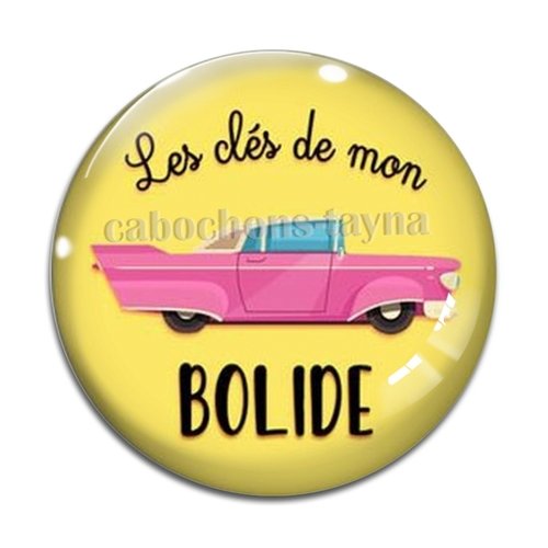 Cabochon la clé de mon bolide, en résine ou en verre différente taille