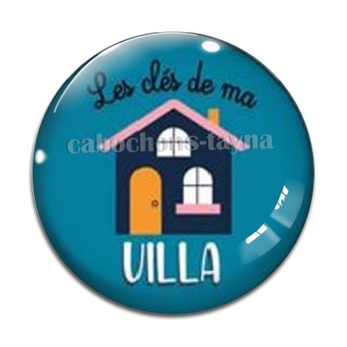 Cabochon les clés de ma villa, en résine ou en verre différente taille