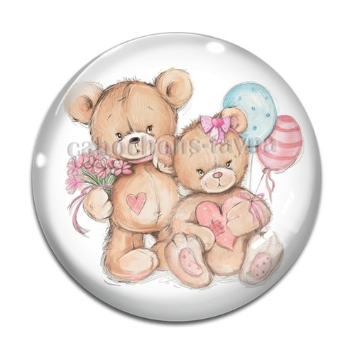 Cabochon nounours, résine ou verre différente taille