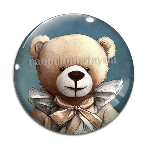 Cabochon nounours, résine ou verre différente taille