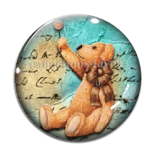 Cabochon nounours, résine ou verre différente taille