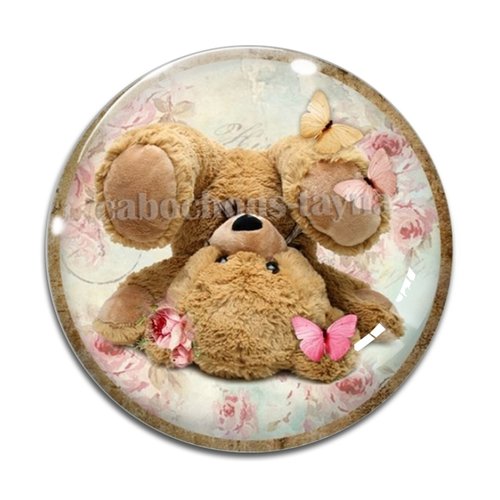 Cabochon nounours, résine ou verre différente taille