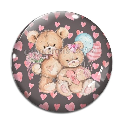 Cabochon nounours, résine ou verre différente taille