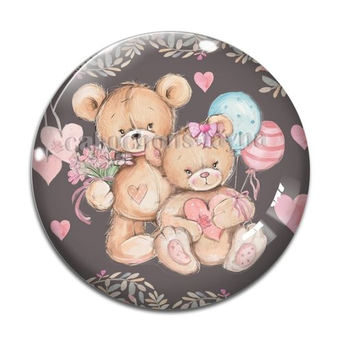 Cabochon nounours, résine ou verre différente taille